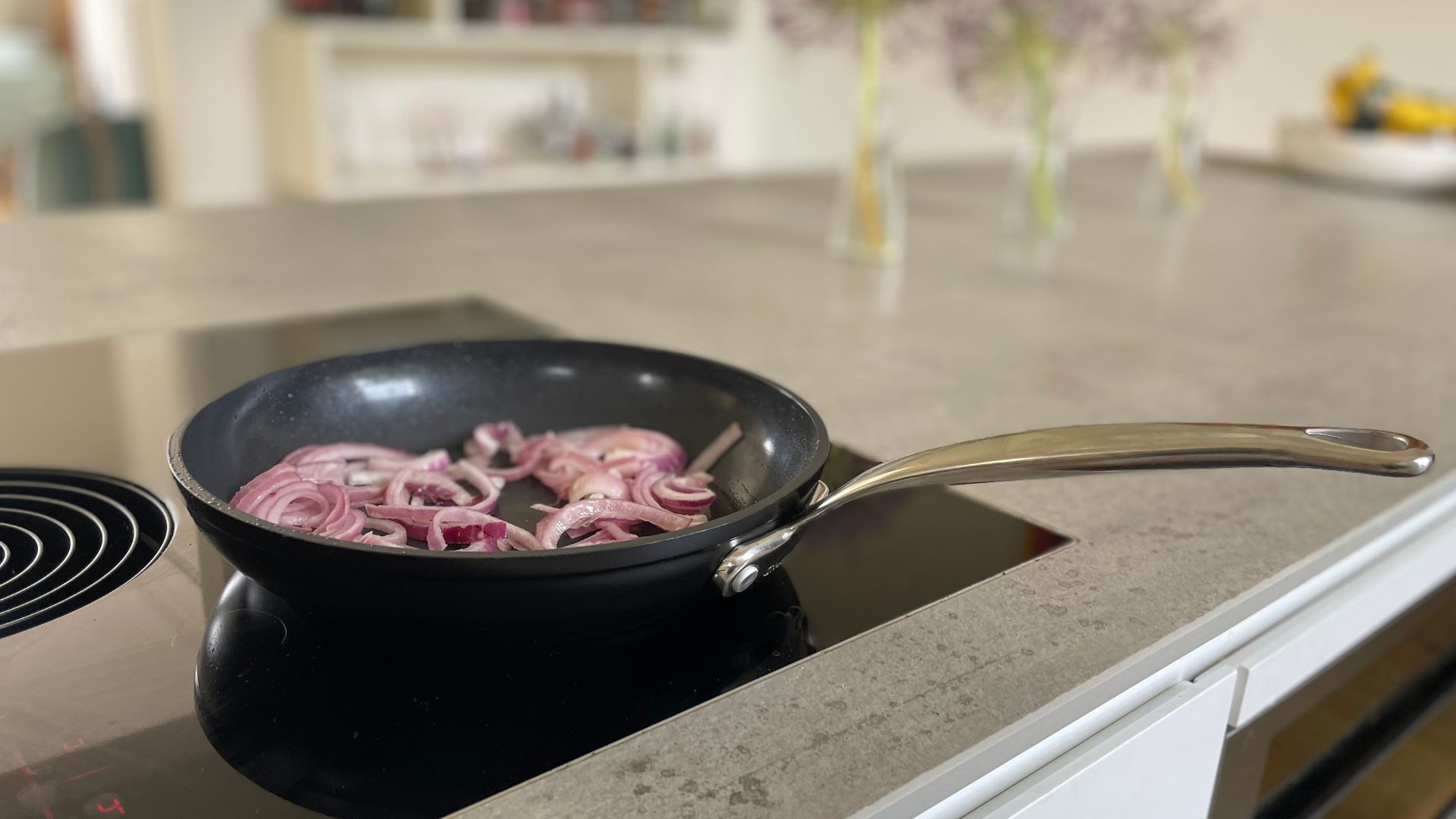 Frying onion in the GreenPan Barcelona Pro Frying Pan.jpg