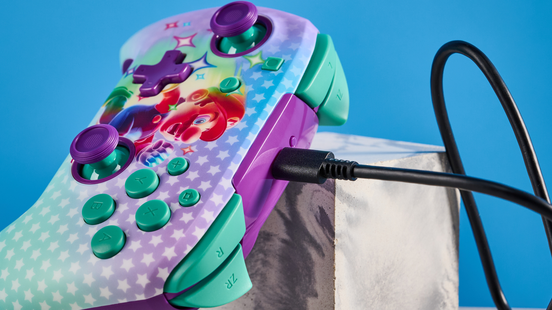 A Mario-themed Turtle Beach Rematch Wireless gaming controller for Nintendo Switch 2 and other Switch consoles