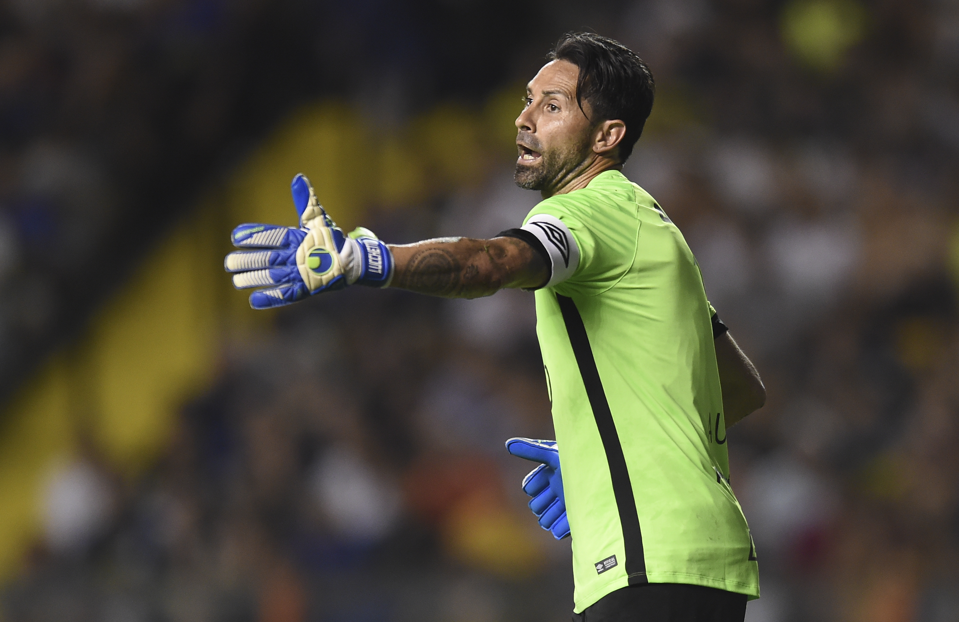 Cristian Lucchetti in action for Atletico Tucuman against Boca Juniors in 2019.