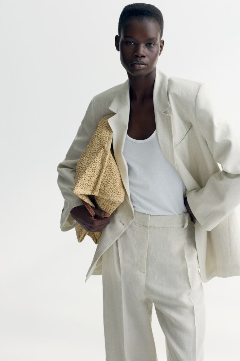 Linen-Blend Blazer