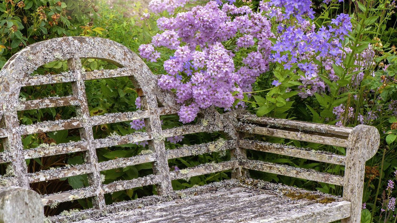 Heritage style, weathered timber bench