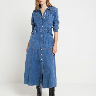 Denim midi dress from River Island