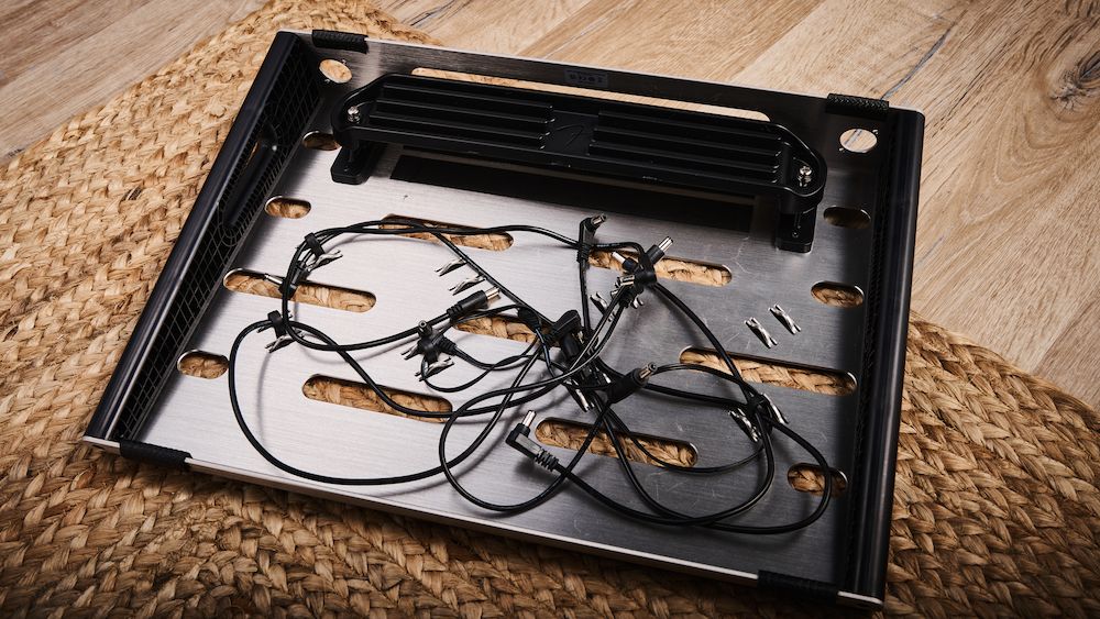 The underside of a Fender Professional Small pedalboard