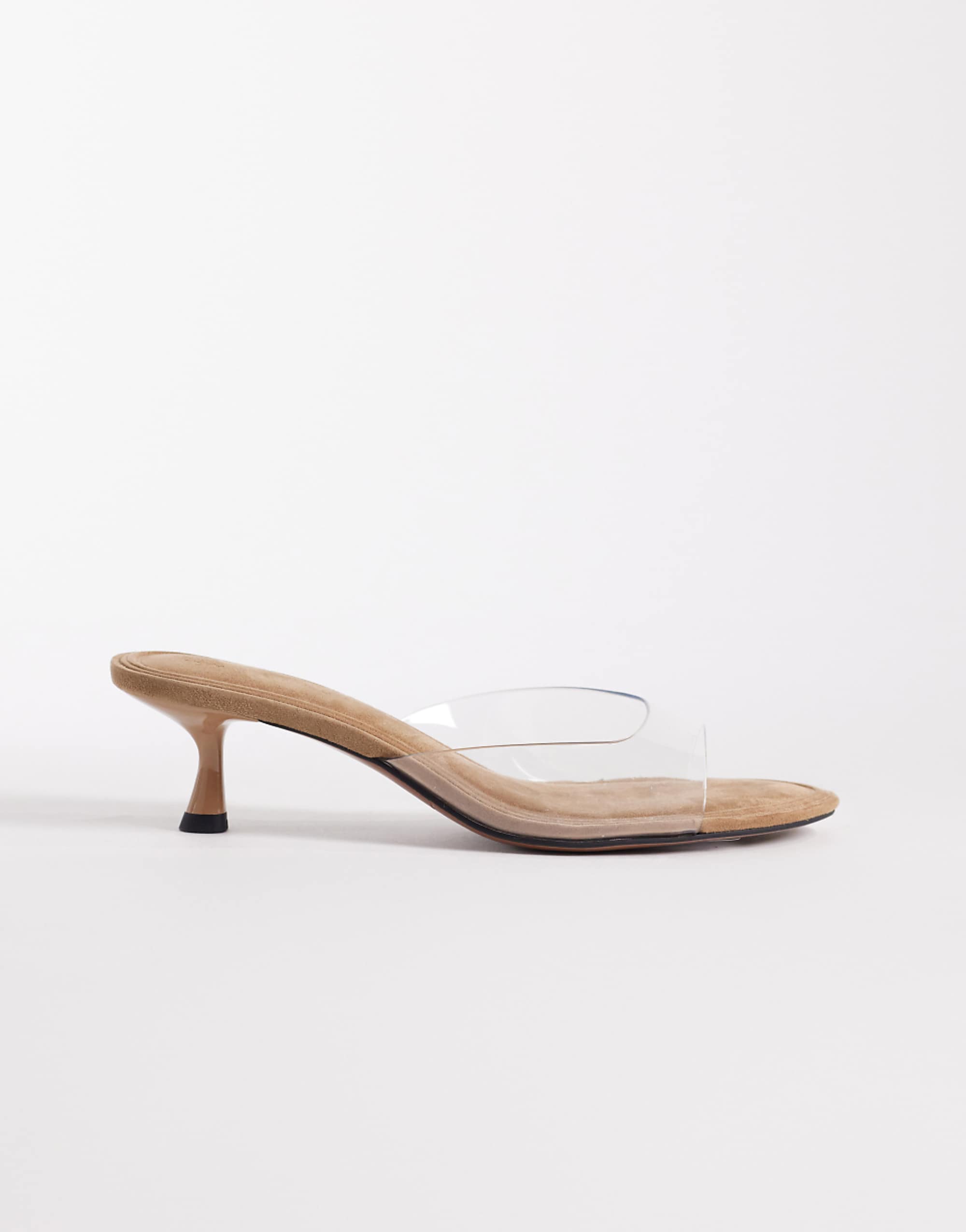 Asos Design High-Five Kitten Heel Mules in Clear