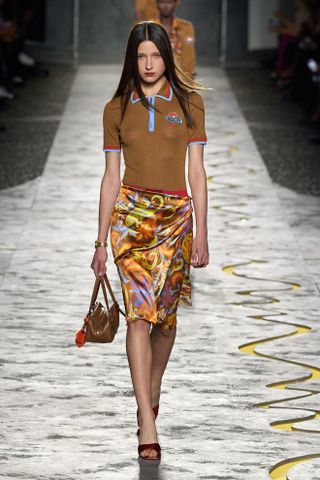 polo shirts and skirts at milan fashion week spring summer 2025