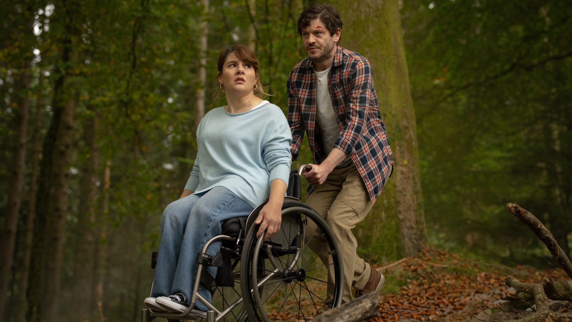 Dr Gabriele Fox (RUTH MADELEY) and Dick Carwyn (IWAN RHEON) in The Rapture
