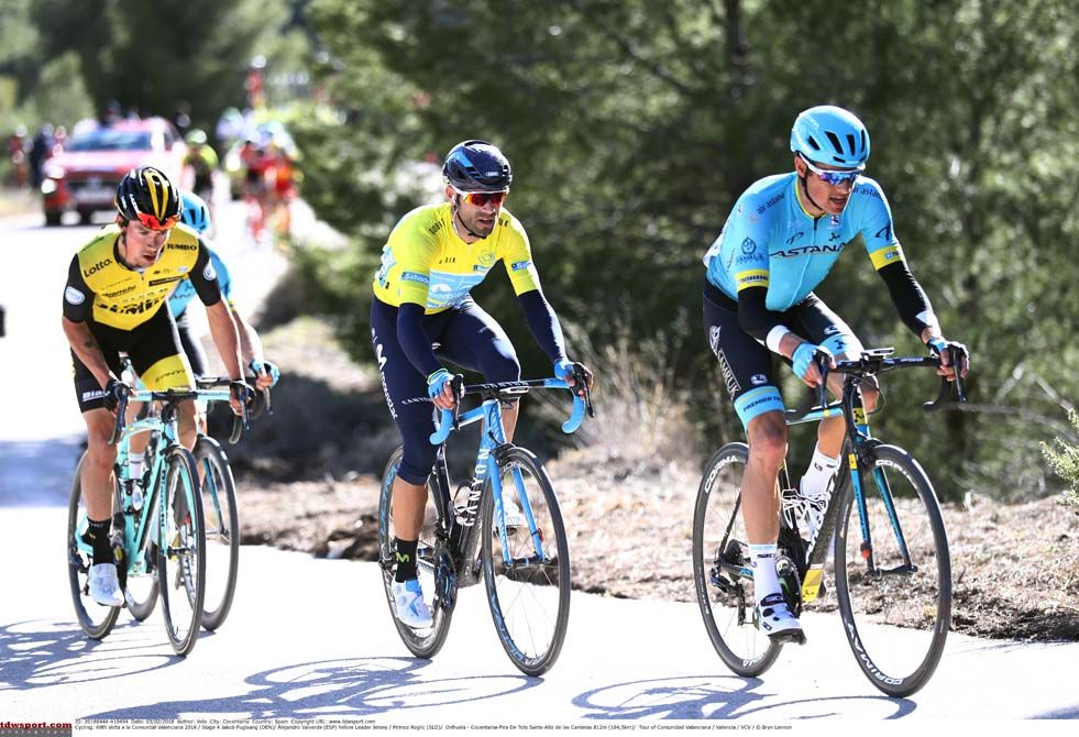 Alejandro Valverde (Movistar) marks Astana