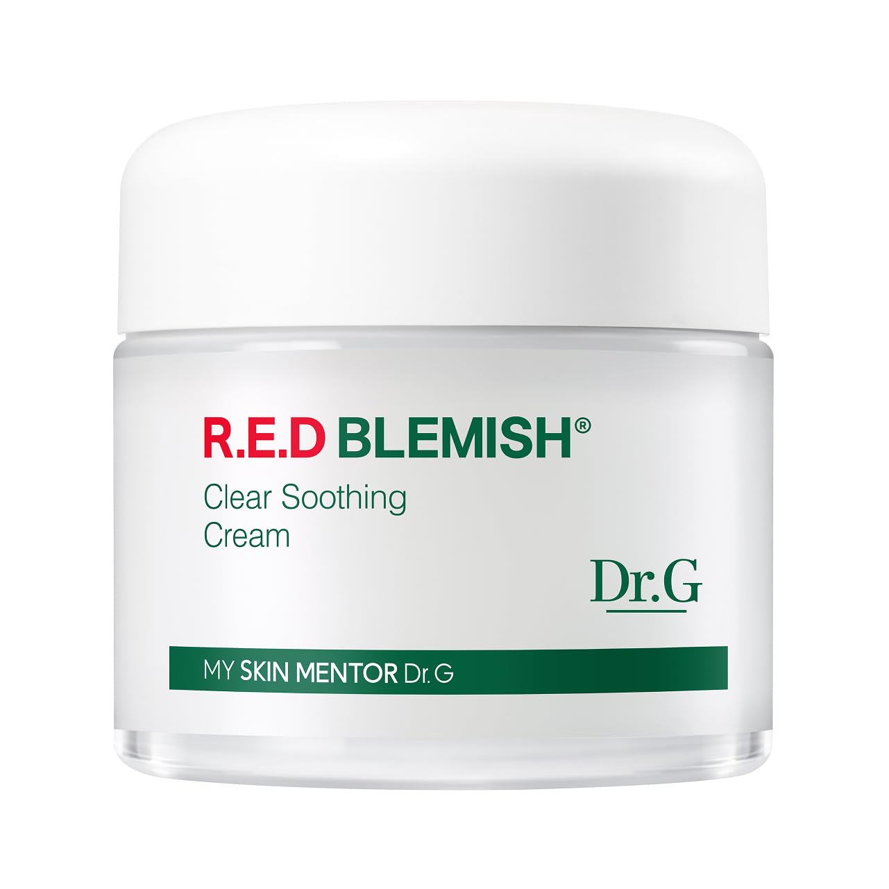 Dr. G R.e.d. Blemish Clear Soothing Cream - Calming Korean Moisturizer for Redness - Soothes Acne &amp;amp; Irritation - With Centella Asiatica - Long-Lasting Hydration - 2.36 Fl Oz