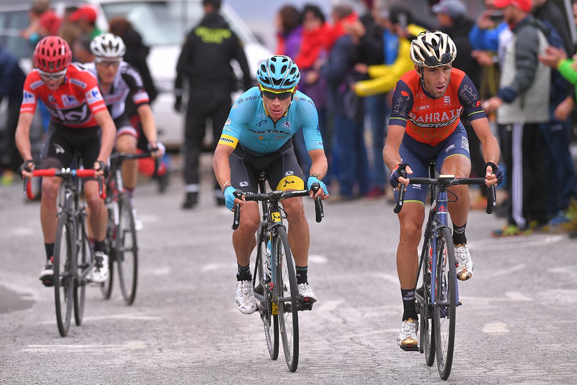 Miguel Angel Lopez with the GC favourites at the Vuelta a Espa&ntilde;a
