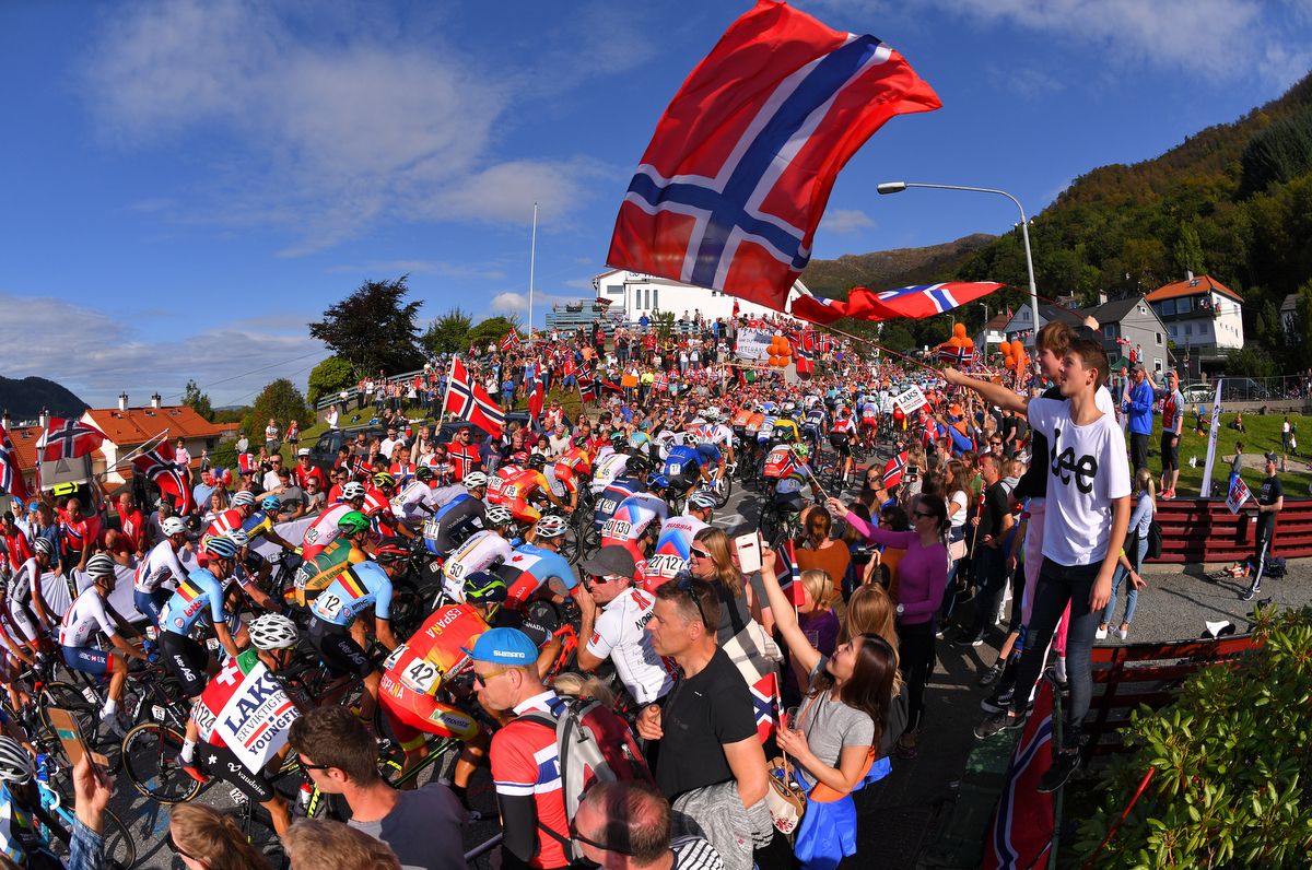 Norwegian fans and their flags