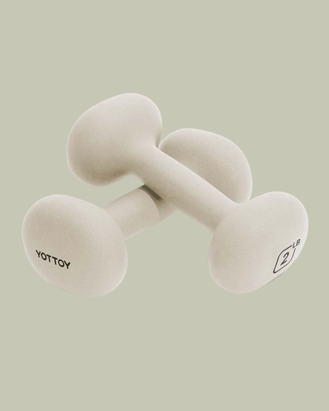 YOTTOY Set of Two Weights Dumbbells, 2-15 Pound against pale green background.