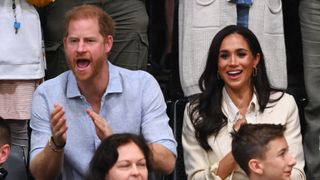 Prince Harry, Duke of Sussex and Meghan, Duchess of Sussex attend the sitting volleyball during day six of the Invictus Games Düsseldorf 2023 on September 15