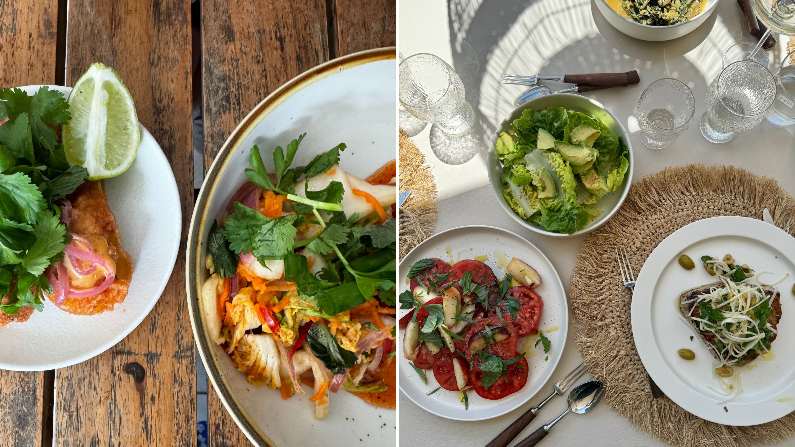 plates of healthy colorful food