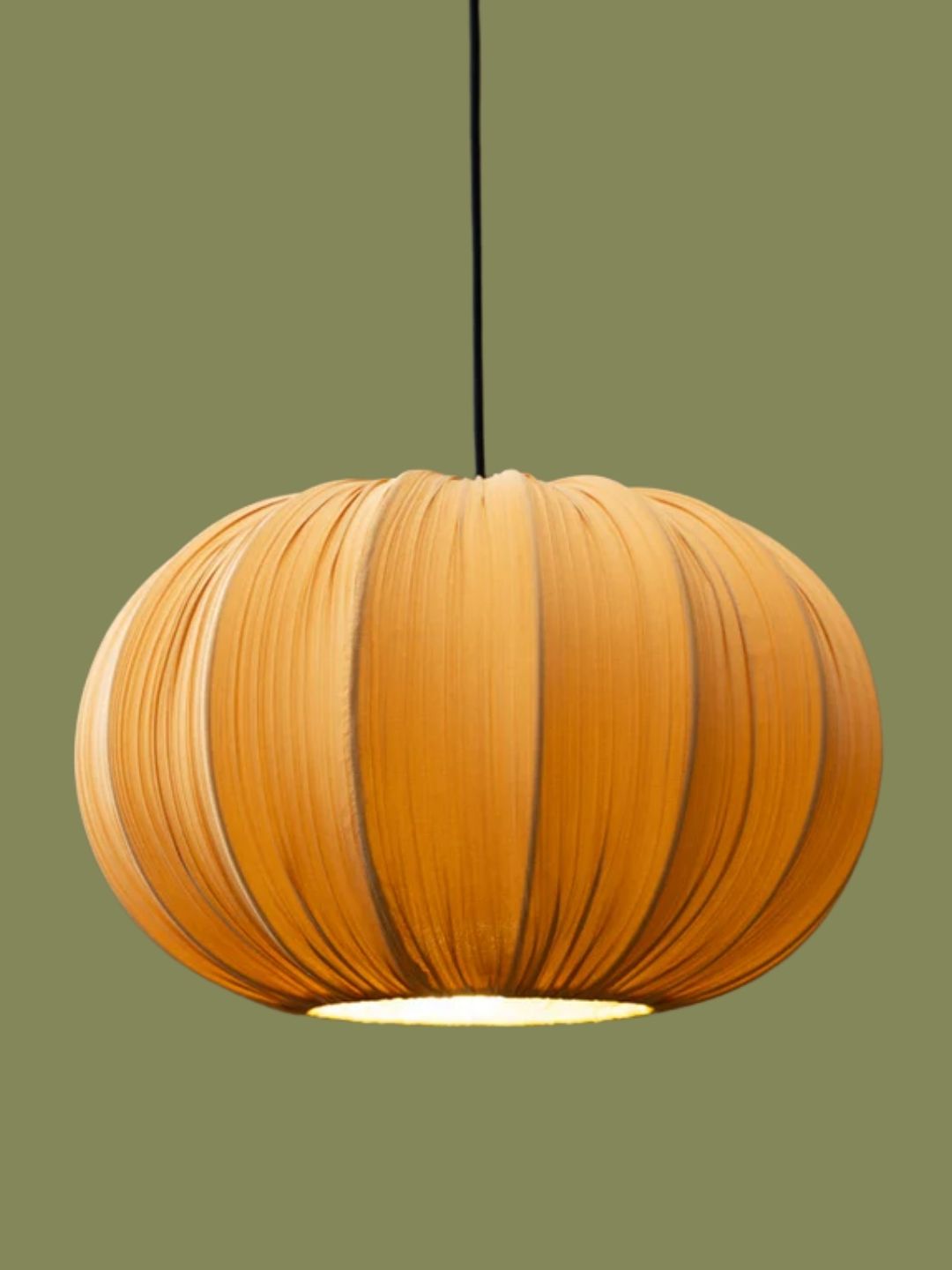 Cascade Holdings LTD, Ochre Pleated Fabric Ceiling Light