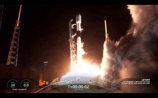 A SpaceX Falcon 9 rocket launches the Turksat 5A satellite from Florida on Jan. 7, 2021.