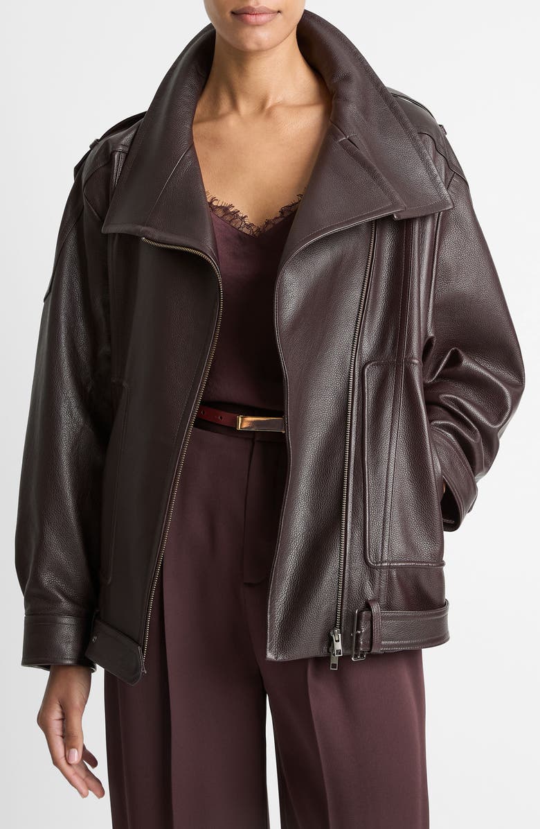 Oversize Leather Biker Jacket