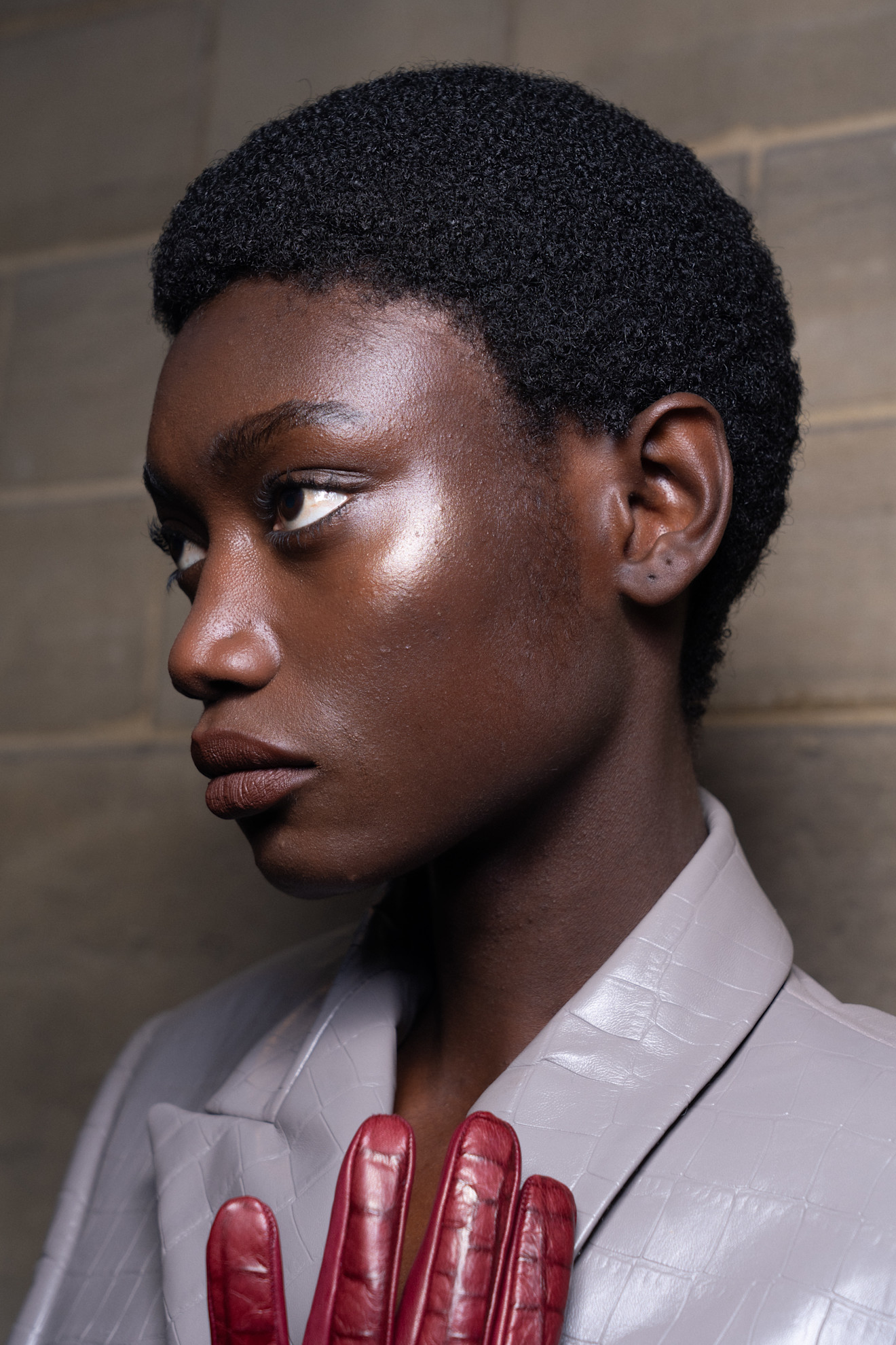 A model backstage at the Situationist F/W 26 show.