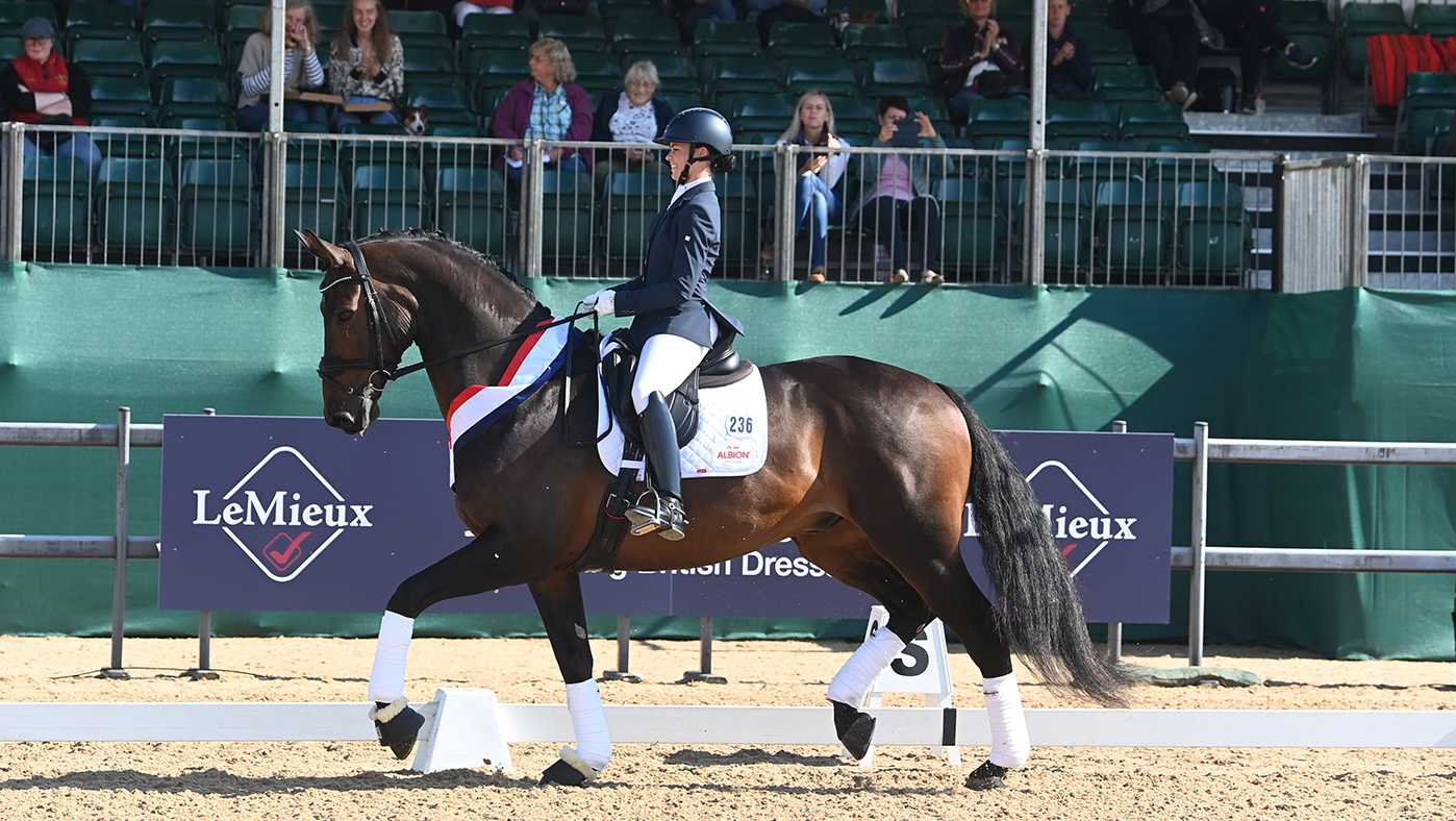 National Dressage Championships novice gold winners Sarah Rogers and Full Moon II