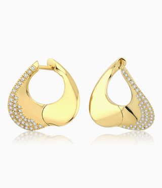 Gold and diamond hoop earrings