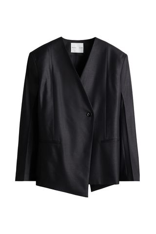 Wool-Blend Asymmetric Jacket