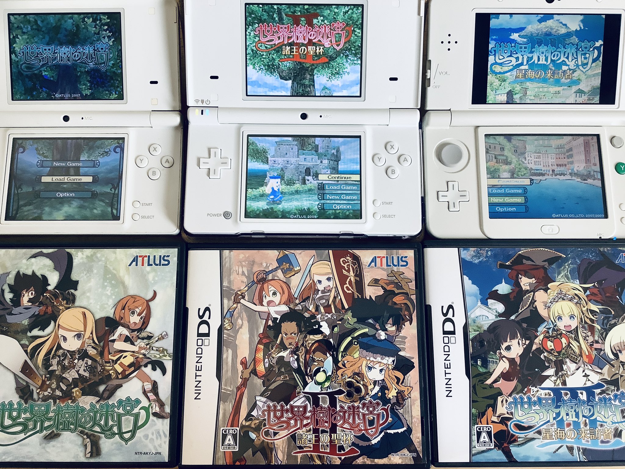 Etrian Odyssey on Nintendo DS x3