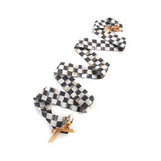 black and white checkered cord cover