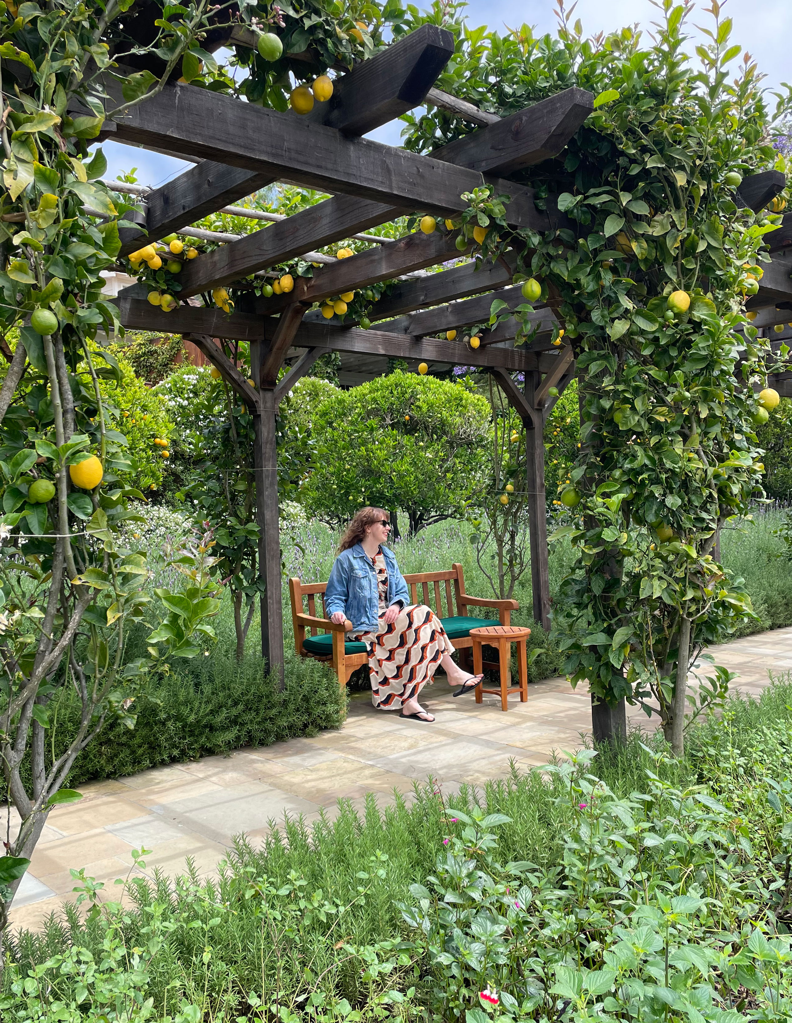 Erin Fitzpatrick wears a dress at the San Ysidro Ranch in Montecito, California