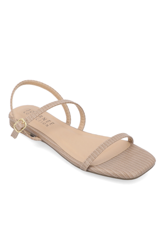 Crishell Toe Strap Sandal in Faux Leather