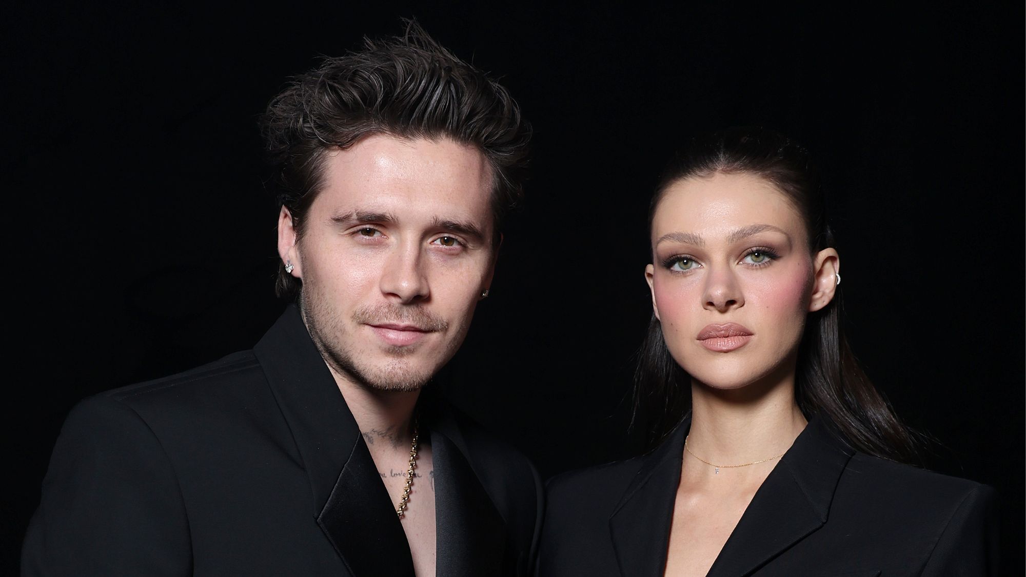 Nicola and Brooklyn Peltz Beckham at Paris Fashion Week