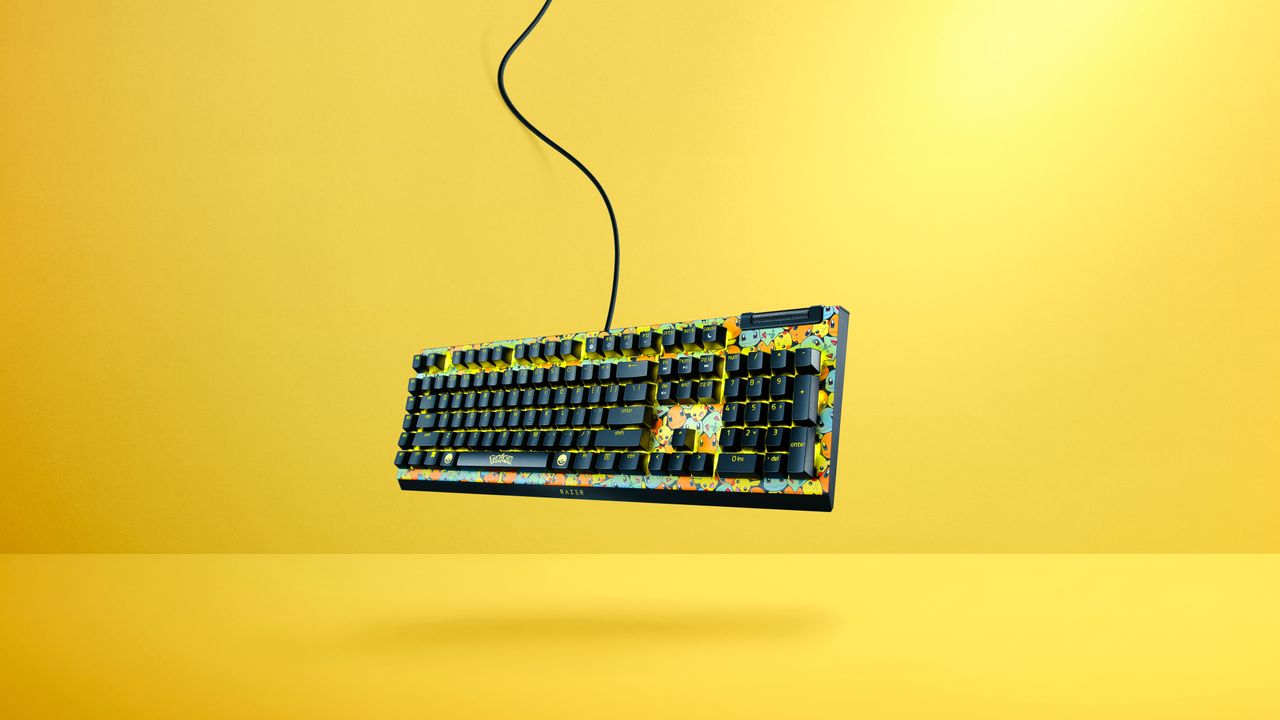 Render of the Razer x Pok&eacute;mon Collection of PC gaming accessories.