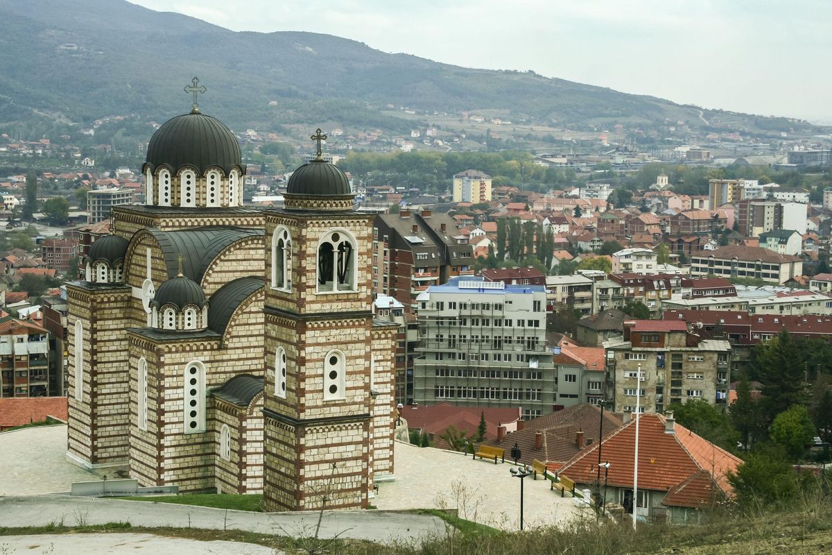 The town of North Mitrovica, Kosovo