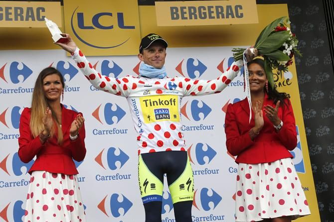 Rafal Majka (Tinkoff-Saxo) made it through the day in polka dots