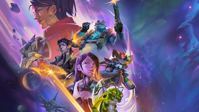 The cast of Starfinder: Afterlight posed heroically for the game&#039;s key art.