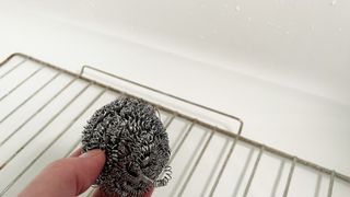 how to clean oven racks with an abrasive scourer
