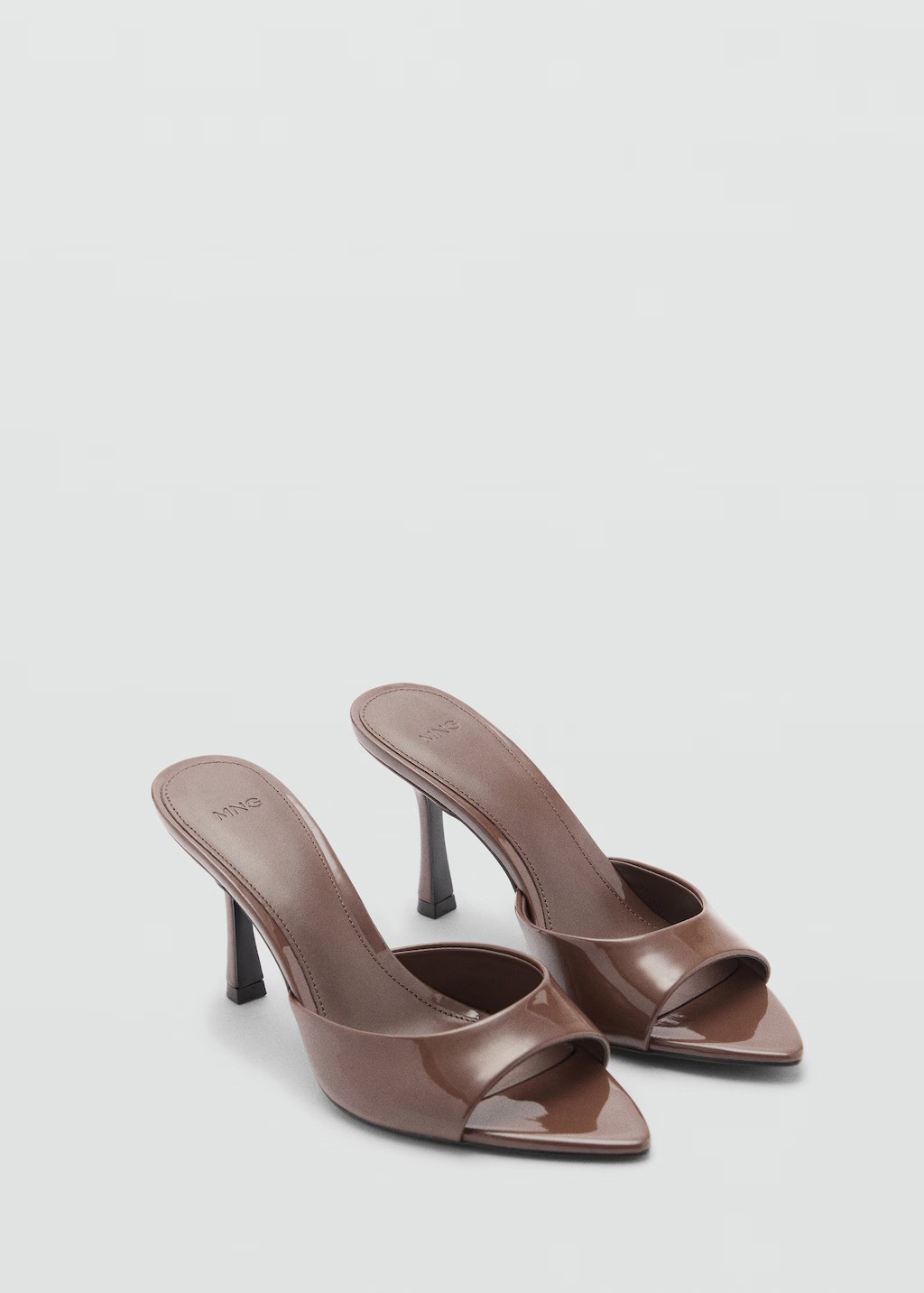 MANGO, Patent Leather Effect Heeled Sandal