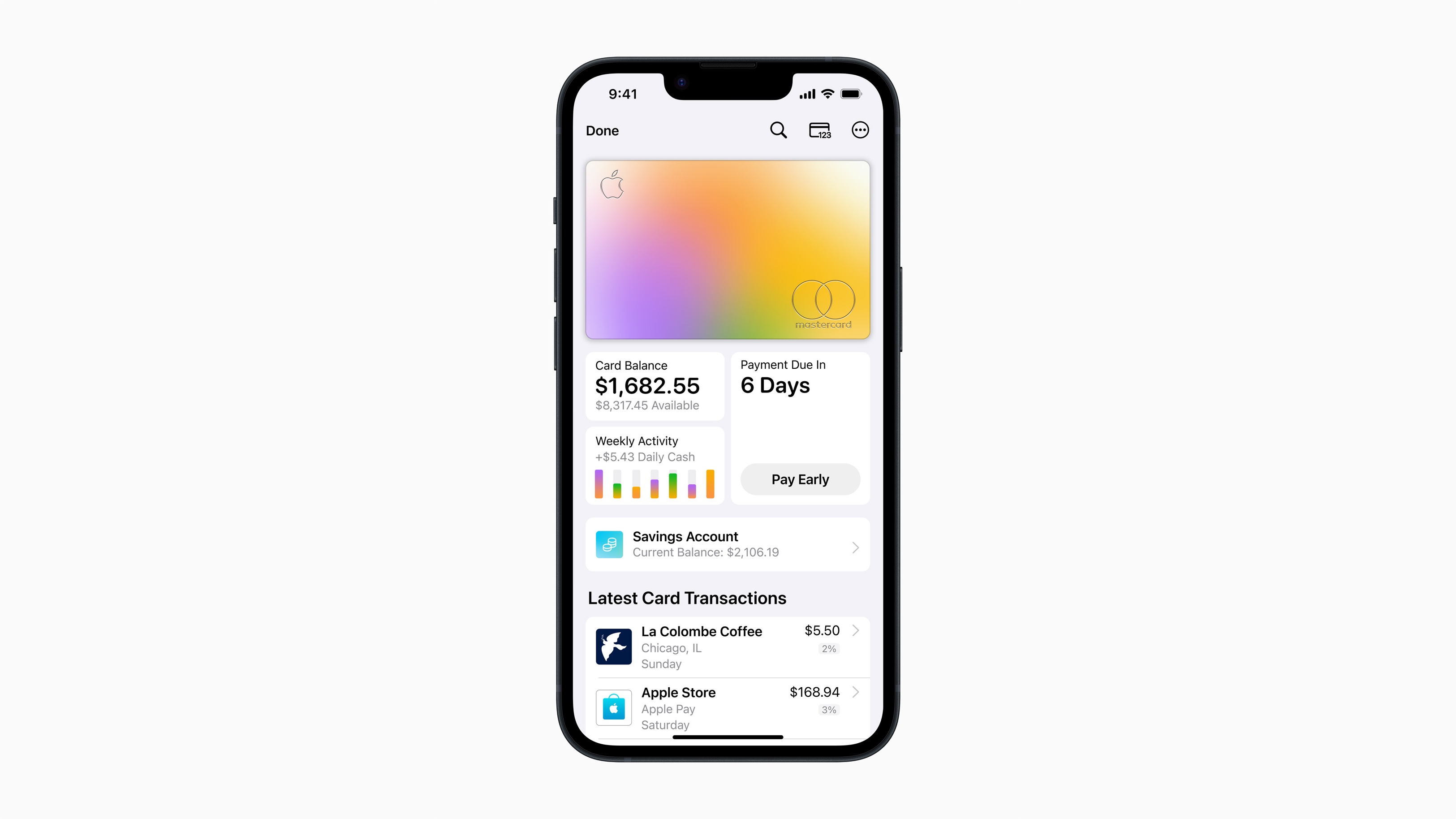 Apple Card users will be able to easily set up and manage Savings directly on their Apple Card in Wallet.