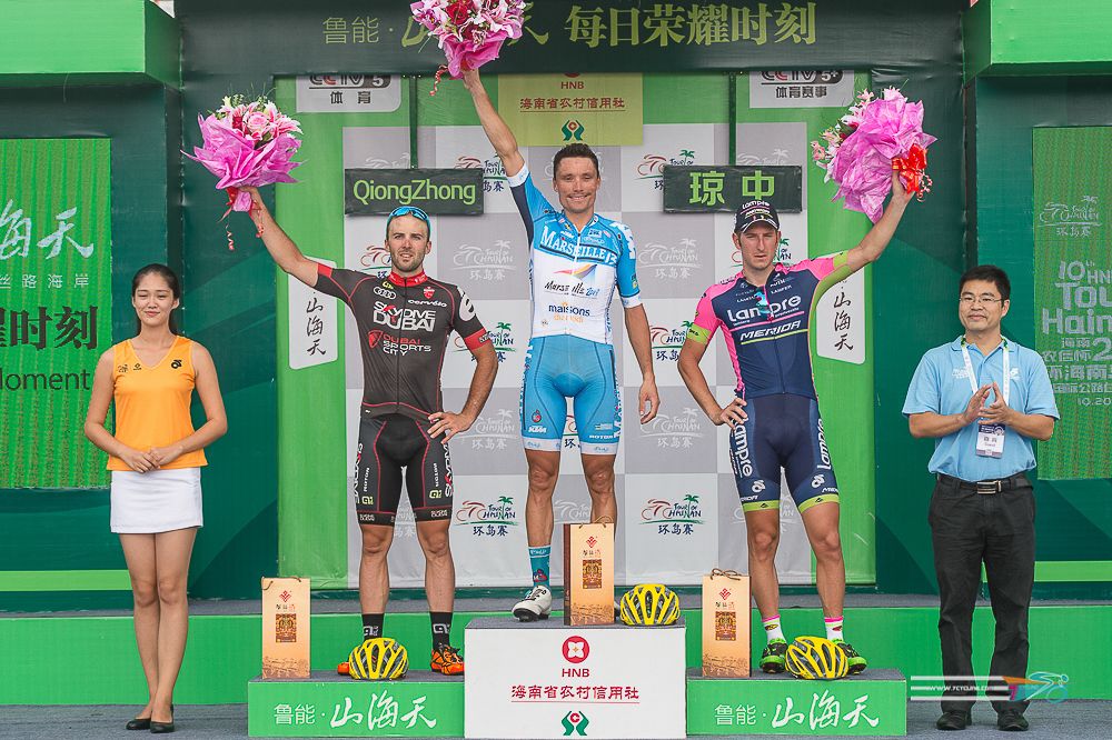 The stage 5 podium.