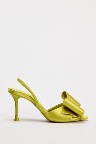 Satin High-Heel Sandals With Bow