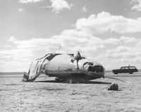 A crash landing by the M2-F2 on the Rogers dry lakebed.