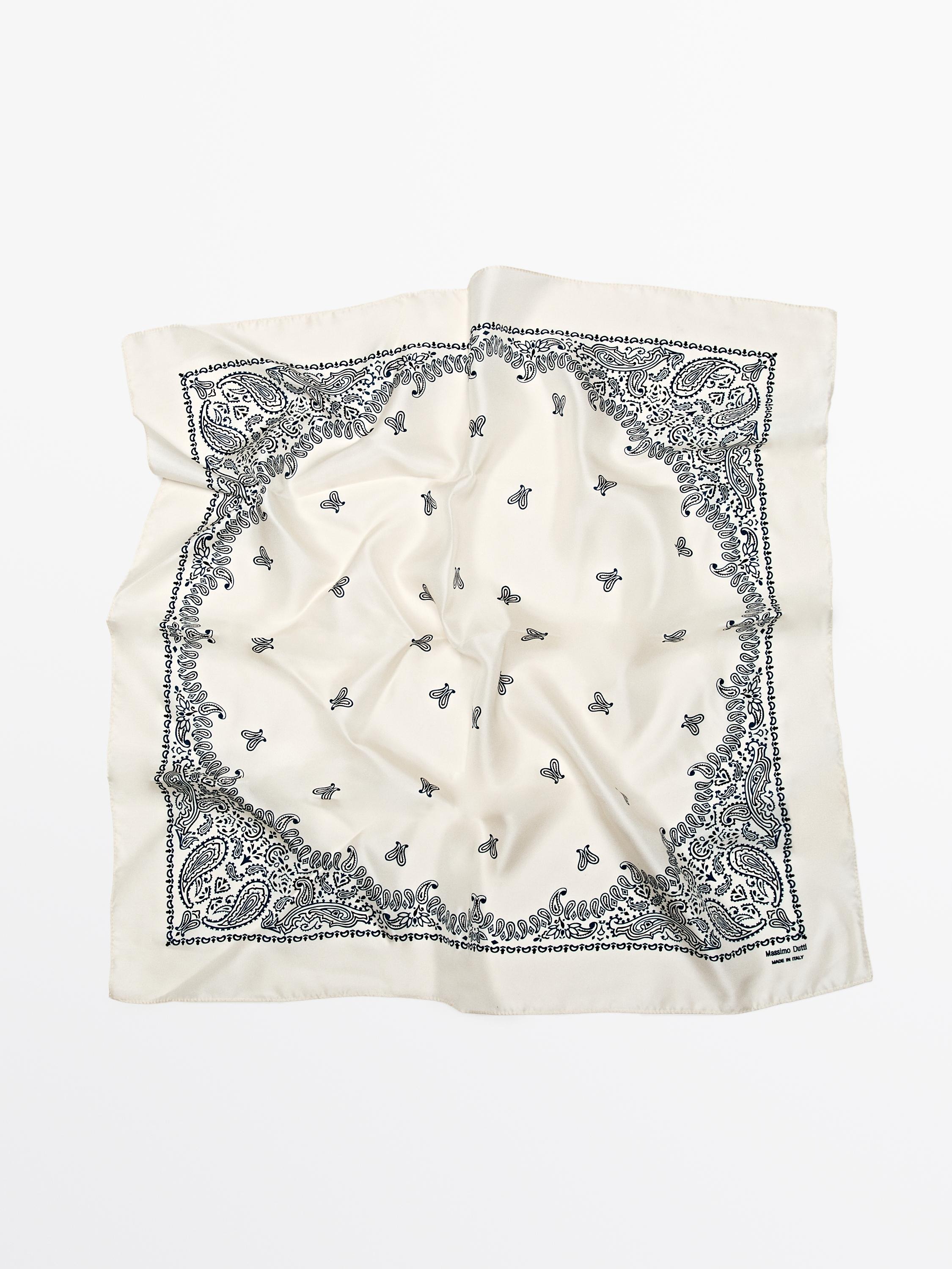 Massimo Dutti, Paisley Print Silk Bandana
