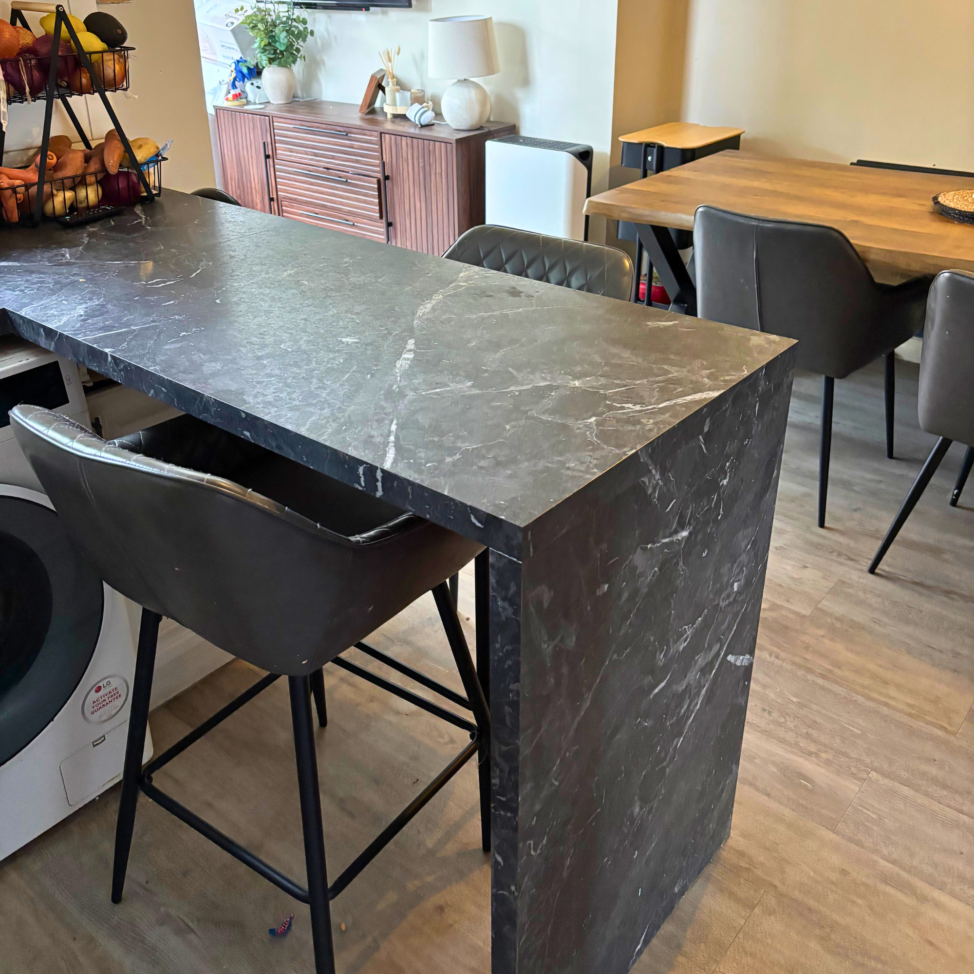breakfast bar with stools