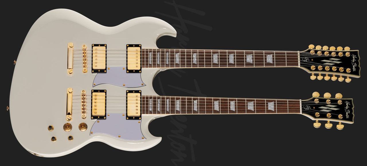 Harley Benton DC-Custom II 612 in white mockup