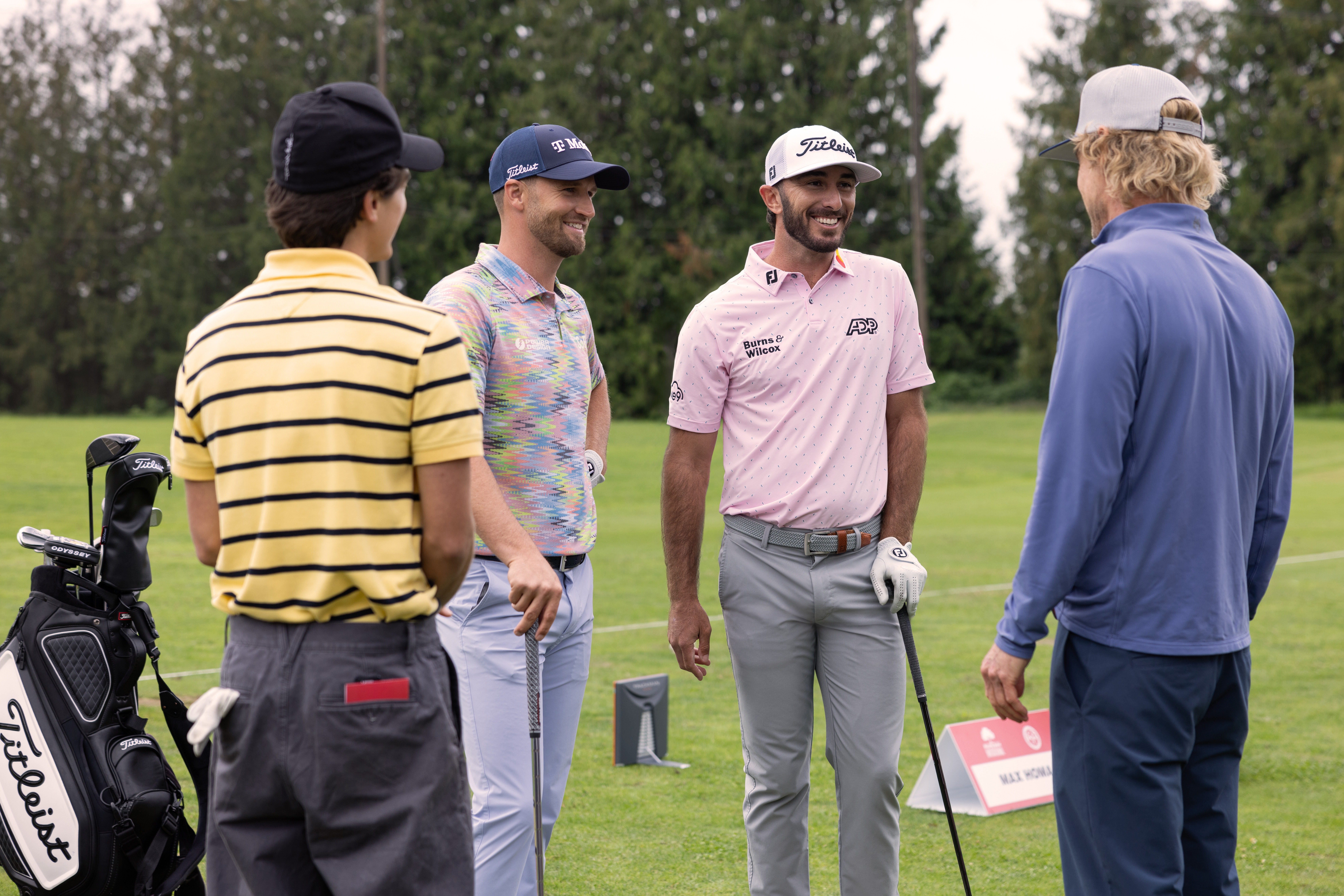 Peter Dager, Wyndham Clark, Max Homa and Owen Wilson from the show 'Stick'