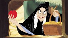 The Evil Queen, the evil stepmother in "Snow White," disguises herself as a hag when she offers her stepdaughter a poison apple.