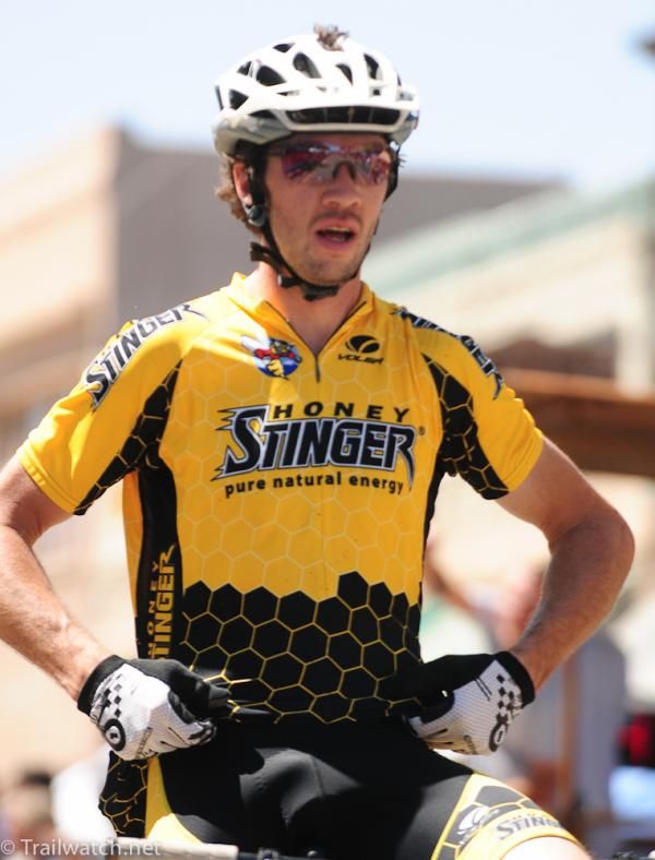 Nate Miller (Honey Stinger) roll over the line first on his single-speed