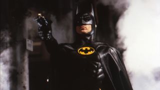 Michael Keaton on the set of "Batman"