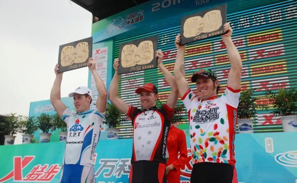 Stage 3 podium (l-r): Boris Shpilevskiy, Aaron Kemps, Brad Huff