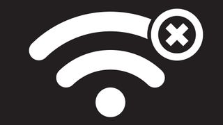 Wifi sign with 'X' symbol top right 