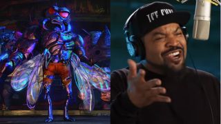 Superfly and Ice Cube pictured side by side for Teenage Mutant Ninja Turtles: Mutant Mayhem.