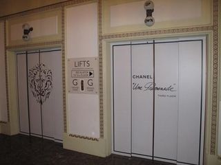 Even the lifts and lobbies have had the Chanel makeover